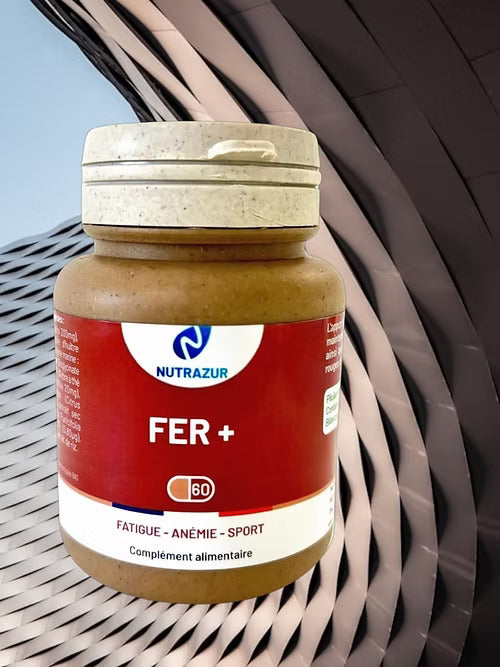 Fer+:  Bisglycinate de fer pour anémie - carence en fer (60 gélules)