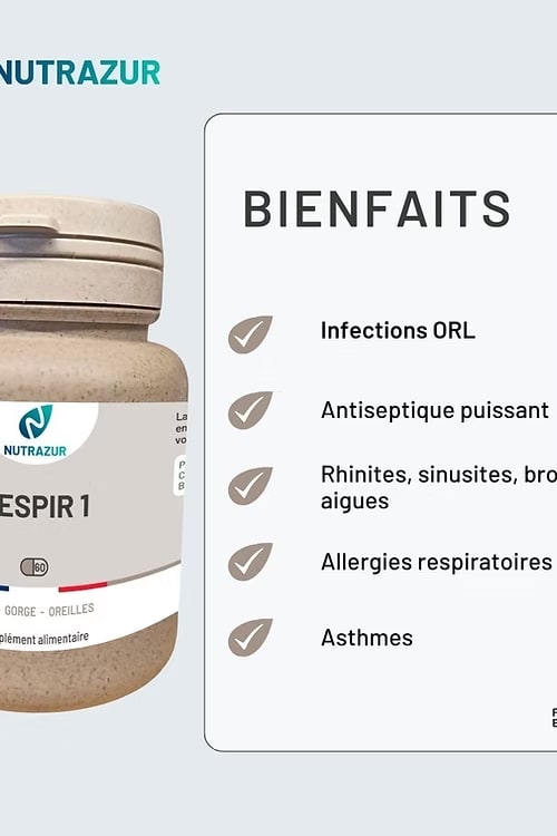 Respir 1 : infections ORL des voies hautes et basses (60 gélules)