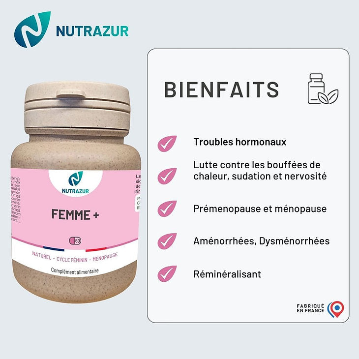 Femme + : pour tous les problèmes liés au cycle féminin (60 gélules)