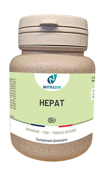 Hépat : Lenteur digestive, cure détox, soutient du foie (60 gélules)