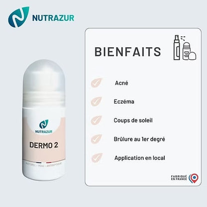 Dermo 2 - huile de massage - peau fragile - acné -eczéma - brulure 1er degré  (roll'n 50ml)