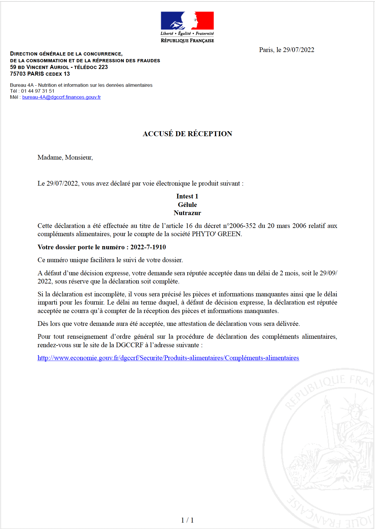 Intest 1 (60 gélules)