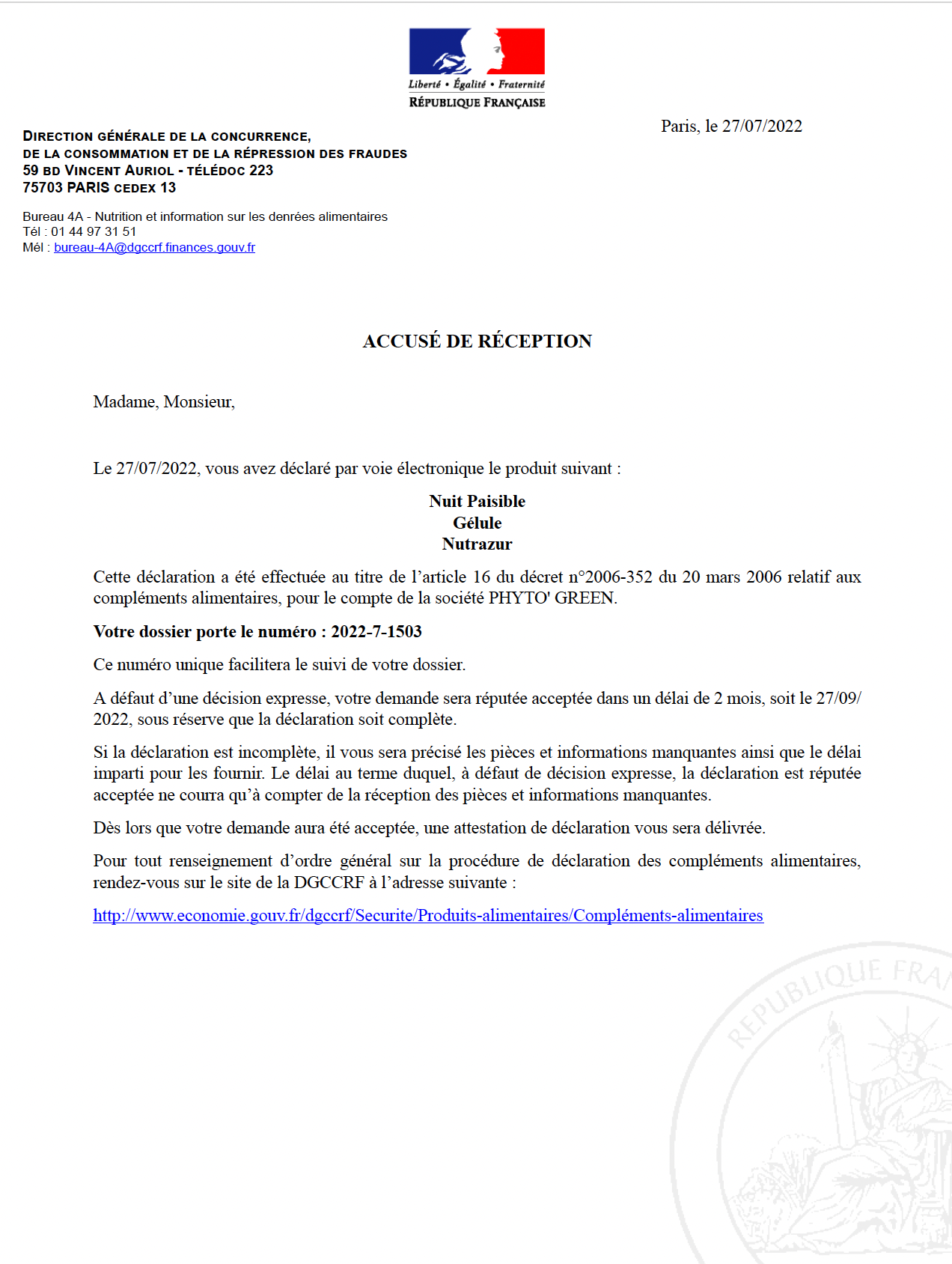 Nuit Paisible (60 gélules)
