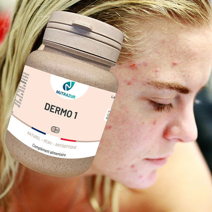 Dermo 1 : idéal pour les peaux abimées (acné, eczéma, psoriasis)      (60 gélules)