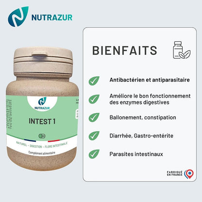 Intest1 - Digestion (60 gélules) - Antibactérien et antiparasitaire